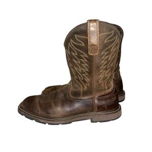 Ariat Groundbreaker Dark Brown Leather Work Boots 10020059 Men’s Size 10.5D